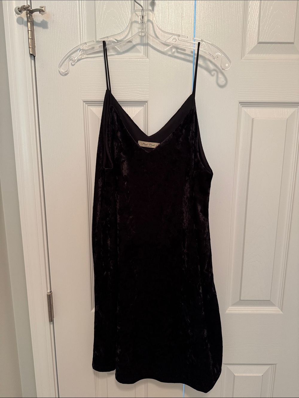 Black Velvet Slip Dress with Spaghetti Straps